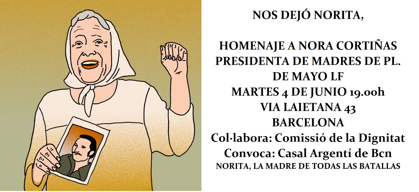 HOMENAJE A NORA CORTI�AS PRESIDENTA DE MADRES DE PL. DE MAYO LF